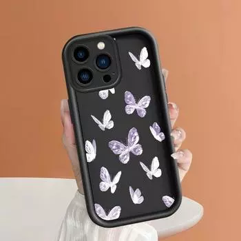 Силиконовый чехол для телефона с квадратной лестницей и узором бабочки для iPhone Samsung Galaxy Xiaomi Redmi POCO HUAWEI Honor, противоударный защитный резиновый чехол iPhone 13 Pro