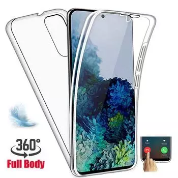 Силиконовый чехол для телефона с полным покрытием на 360° для iPhone Samsung Huawei Honor Xiaomi Redmi OPPO OnePlus с защитой от падения Прозрачный гибридный жесткий чехол для ПК iPhone 6 прозрачный