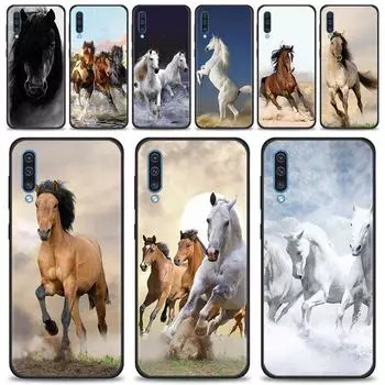 Силиконовый чехол для телефона Samsung Galaxy A50 A70 A10 A20e A30 A40 A20s A10s A10e A80 A90 A60 A30s, чехол с изображением бегущих лошадей For Samsung A10s