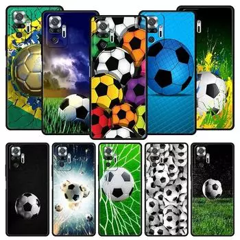 Силиконовый чехол для телефона Xiaomi Redmi Note 12 10 11 9 8 Pro Plus 9S 7 8T 9T 9A 8A 9C K40 игровой чехол футбольный мяч футбольное поле Redmi Note 11