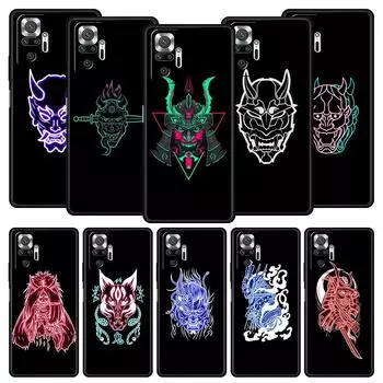 Силиконовый чехол для телефона Xiaomi Redmi Note 12 10 11 9 8 Pro Plus 9S 7 8T 9T 9A 8A 9C K40 игровой мягкий чехол самурайская маска онини неоновая Redmi 8A