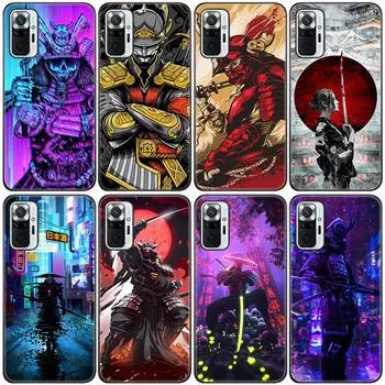 Силиконовый чехол для телефона «Японский самурай» для Xiaomi Redmi Note 11 10 9 8 Pro 11T 10T 10S 9S 8T 9 9A 9C 9T, черный мягкий чехол Redmi 9