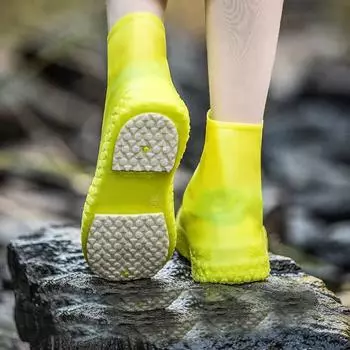 Силиконовый чехол для уличной обуви, латексный чехол для дождевых сапог, многоразовый пылезащитный чехол, водонепроницаемый, толстый, нескользящий, износостойкий, защитный чехол для ног 41-44 белый