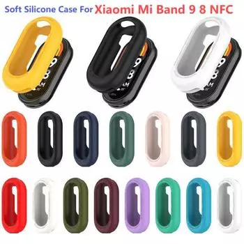 Силиконовый чехол для Xiaomi Mi Band 9 8 Protect Mi Band 8 9 NFC Protector Hollow Защитный чехол для часов Чехол для Mi band8 9 Xiaomi Mi Band 9 жёлтый