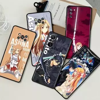 Силиконовый чехол для Xiaomi Mi Poco X3 NFC M3 Pro F3 GT M4 F1 X2 11T Lite Note 10 10T 9T Shell Phone Cover SAO Kirito Anime Funda Mi Note 10 Lite