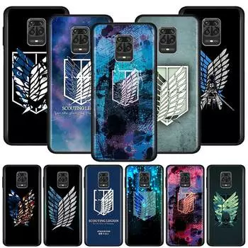 Силиконовый чехол для Xiaomi Redmi Note 11 10 9 9S 8T 8 Pro 10S 9A 9C 9T 11S K50, мягкая задняя крышка из ТПУ, сумка для телефона с логотипом Attack On Titan Redmi Note 7