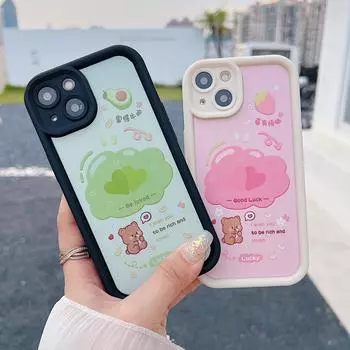 Силиконовый чехол для Xiaomi Redmi Note 13 12 11 10 Samsung A54 A24 A14 Oppo A78 A58 A38 Tecno Spark 10C Funda Love Heart Bear Cute Cover Мягкий бампер из ТПУ Infinix Hot 10