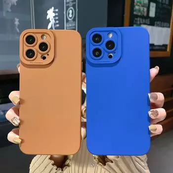 Силиконовый чехол для защиты камеры iPhone 13 Pro Max 11 12 14 Pro Max XR XSMax 7 8 15 pro max Мягкий противоударный матовый чехол For iPhone 15