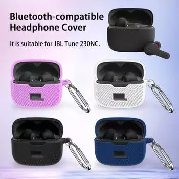 Силиконовый чехол Износостойкий грязеотталкивающий Ударопрочный Защита от царапин Хорошая твердость Защитите наушники Портативный Bluetooth-совместимый чехол для наушников чёрный