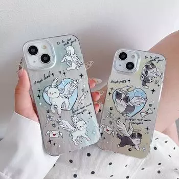 Силиконовый чехол Laser Cupid Lover для Xiaomi Redmi Note 12 11 Samsung A54 A24 A14 Oppo A78 A58 A38 Tecno Spark 10 Funda Painted Cover Soft TPU Bumper Infinix Hot 10 Lite