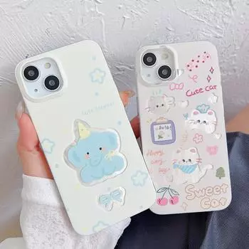 Силиконовый чехол Laser Elephant Cat для Xiaomi Redmi Note 12 11 Samsung A54 A24 A14 Oppo A78 A58 A38 Infinix Note 30 Funda Painted Cover Soft TPU Bumper Infinix Hot 10 Lite