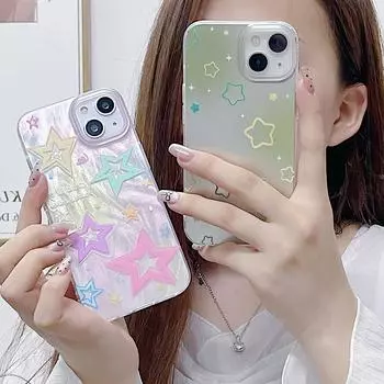 Силиконовый чехол Laser Moon Stars для Xiaomi Redmi Note 12 11 10 Samsung A54 A24 A14 Oppo A78 A58 A38 Infinix Note 30 Funda Painted Cover Soft TPU Bumper Infinix Hot 10 Lite