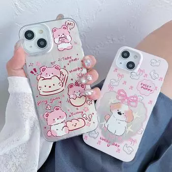 Силиконовый чехол Laser Puppy Dog для Xiaomi Redmi Note 12 11 Samsung A54 A24 A14 Oppo A78 A58 A38 Infinix Note 30 Funda Painted Cover Soft TPU Bumper Infinix Hot 10 Lite