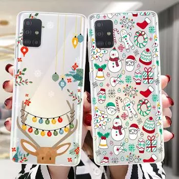 Силиконовый чехол «Лось с Рождеством» для Samsung S22 S21 Ultra S20 Fe Plus A53 A73 A52 A72 A51 A71 A22 A12 A32 A50 A33 A13, чехол For A73 5G