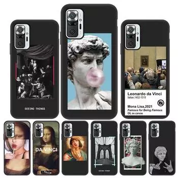 Силиконовый чехол Mona Lisa Art для Xiaomi Redmi Note 10 9 Pro, чехол Funda Redmi Note9 11 Pro 9S 10S 9 S 9T 9C, задняя крышка с NFC, корпус Redmi 9A