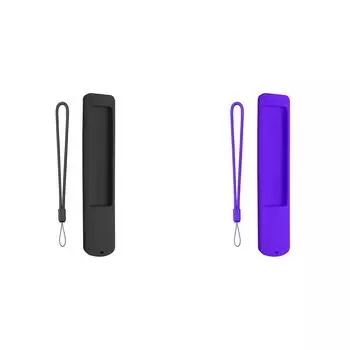 Силиконовый чехол, противоскользящий чехол для пульта дистанционного управления со шнурком для XMRM-ML(черный)