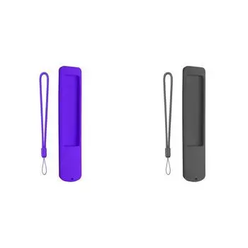 Силиконовый чехол, противоскользящий чехол для пульта дистанционного управления со шнурком для XMRM-ML (фиолетовый)