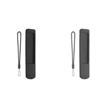 Силиконовый чехол, противоскользящий чехол для пульта дистанционного управления со шнурком для XMRM-ML(черный)