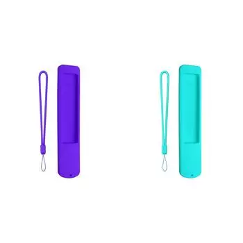 Силиконовый чехол, противоскользящий чехол для пульта дистанционного управления со шнурком для XMRM-ML (фиолетовый)