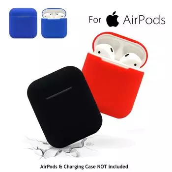 Силиконовый чехол QI AirPods, защитный чехол для зарядки Apple Airpods красный