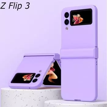 Силиконовый чехол ярких цветов для Samsung Galaxy Z Flip 3 5g, складной противоударный чехол для телефона Samsung Z Flip3 For Z Flip 3 фиолетовый