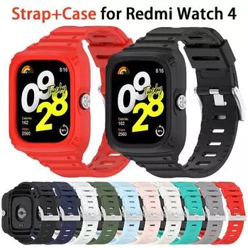 Силиконовый чехол + ремешок для Redmi Watch 4, Смарт-часы, сменный спортивный браслет-браслет, ремень для Xiaomi Redmi Watch4 For Redmi Watch 4 светло-синий