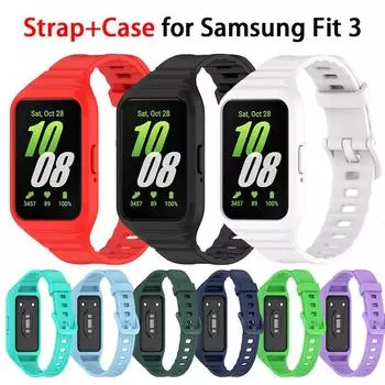 Силиконовый чехол + ремешок для Samsung Galaxy Fit3, сменный спортивный браслет, браслет, ремень, встроенный ремешок для Samsung Fit 3