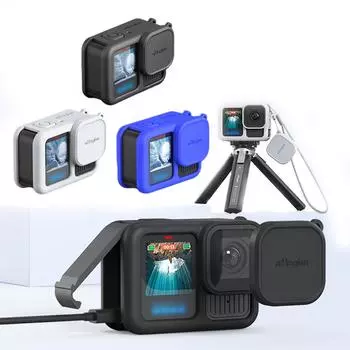 Силиконовый чехол-рукава, пылезащитный силиконовый чехол-рукава с крышкой объектива и шнурком, полное покрытие камеры для Go Pro Hero 13 чёрный