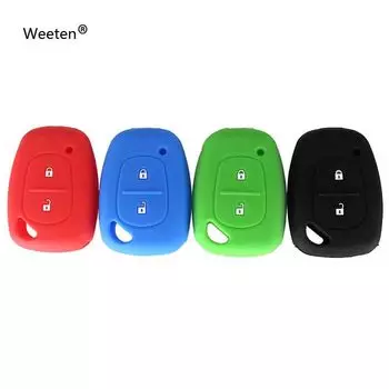 Силиконовый чехол с 2 кнопками, чехол для дистанционного ключа автомобиля, подходит для Renault Traffic Kangoo чёрный