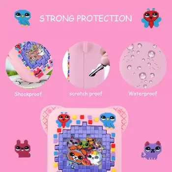 Силиконовый чехол с 3D-принтом для животных, защитный держатель для хранения со шнурком, противоударный, устойчивый к падениям, для интерактивной игрушки Bitzee Digital Pet розовый