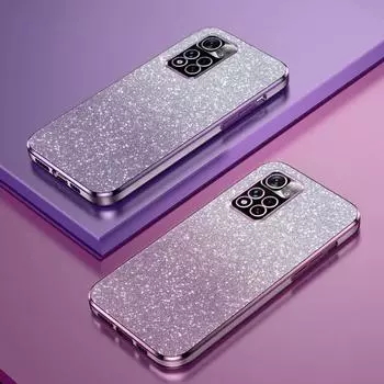 Силиконовый чехол с блестящим покрытием для Xiaomi Redmi Note 12 13 11 10 9 8 7 Pro Plus 10S 11S 9S 12S, мягкая задняя крышка для объектива камеры Redmi Note 10 4G синий