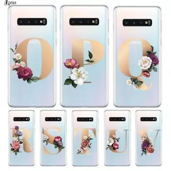 Силиконовый чехол с буквами алфавита и цветами Z для Samsung Galaxy S21 S20 FE Ultra S10 S10E Lite S9 S8 S7 Edge Plus Samsung S7