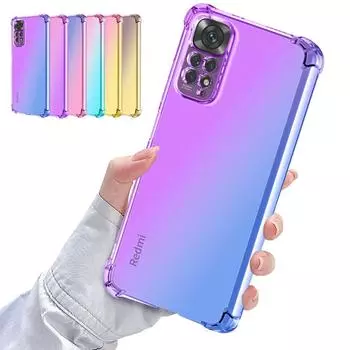 Силиконовый чехол с градиентом для Redmi Note 12S, тонкий противоударный чехол с подушками безопасности, мягкая полупрозрачная задняя крышка из ТПУ для Xiaomi Redmi Note 12R 12 Turbo Note12 Pro Plus Redmi Note 12S