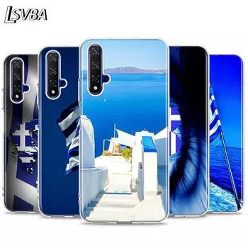 Силиконовый чехол с греческими национальными флагами Греции для Honor 20 20S 20E 8 8A Prime 8X MAX 8C 8S 7A 7C 7S Pro, чехол для телефона Honor 7S