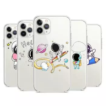 Силиконовый чехол с изображением астронавта для Apple IPhone 13 12 Mini 11 Pro XS MAX XR X 8 7 6 6S 5 Plus SE iPhone 13