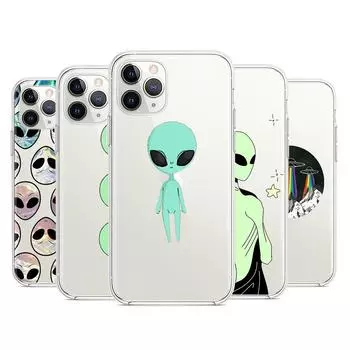 Силиконовый чехол с изображением инопланетянина для Apple IPhone 13 12 Mini 11 Pro XS MAX XR X 8 7 6 6S 5 Plus SE, чехол для телефона iPhone 13