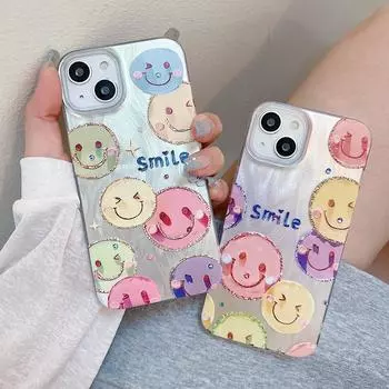 Силиконовый чехол с изображением лица Laser Smile Face для Xiaomi Redmi Note 12 11 Samsung A54 A24 A14 Oppo A78 A58 A38 Infinix Note 30 Funda Painted Cover Soft TPU Bumper Infinix Hot 10 Lite