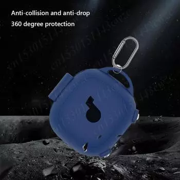 Силиконовый чехол с карабином, защитный чехол для всего тела для Anker SoundCore Sport X20, чехол для зарядки, чехол для наушников синий