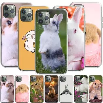 Силиконовый чехол с милым кроликом и кроликом для Apple iPhone 12 Mini 11 Pro SE XS X XR Max 8 7 6S 6 Plus 5S Iphone 11