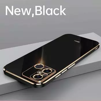 Силиконовый чехол с однотонным покрытием для Xiaomi Redmi 12C, мягкая квадратная задняя крышка Redmi 12C чёрный