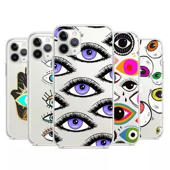 Силиконовый чехол с принтом «Голубой сглаз» для Apple IPhone 13 12 Mini 11 Pro XS MAX XR X 8 7 6 6S 5 Plus SE, чехол для телефона iPhone 5 5S