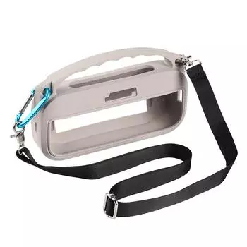 Силиконовый чехол с ручкой и плечевым ремнем, защитный дорожный чехол для переноски аксессуаров Bose SoundLink Flex 2nd Gen чёрный