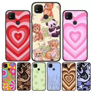 Силиконовый чехол с сердечком для Xiaomi Redmi 9, мягкий чехол для телефона Xiaomi Redmi 9C NFC 9A 9T, чехлы Redmi9 C NFC Funda Panda Redmi 9a