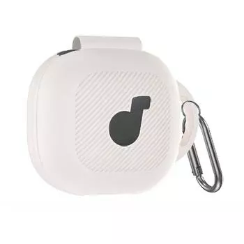 Силиконовый чехол с защитным чехлом для карабина для Anker Soundcore P40i (бежевый)