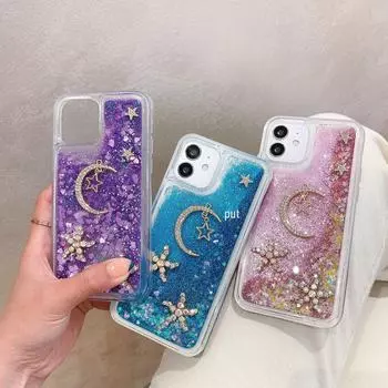 Силиконовый чехол Star Moon Quicksand для Huawei Honor V40, 9X, P30Pro, Mate20 — креативный и персонализированный дизайн Huawei Nova 6 SE/Nova 7i
