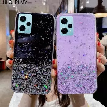 Силиконовый чехол Starry Sky Glitter для Redmi 13C 12C 13 12 10 10C 10A 9 9C 9A Redmi Note 13 12 11 10 Pro 9s Xiaomi 11 12 13 Pro POCO X3 X6 Pro M4 Pro Redmi 10 4G/10 2022 чёрный
