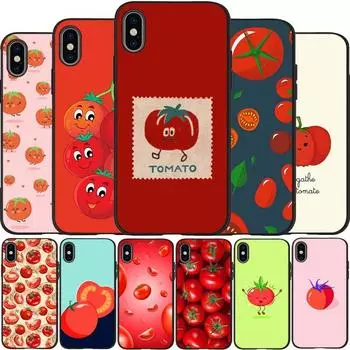 Силиконовый чехол томатно-черного цвета для iPhone 12 XR XS Max 5 5S SE 2020 6 6S 7 8 PLUS X 11Pro Max11 iPhone 5 5S SE