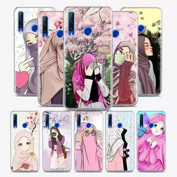 Силиконовый чехол в хиджабе с рисунком лица мусульманской исламской девушки для Honor 30 30S 30i 9 10 9A 9C 9S 9N 10i 10X 9X Lite Pro 5G чехол для телефона Honor 9