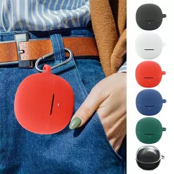 Силиконовый чехол защитный чехол против царапин крючок для наушников для QCY Shell с аксессуаром P0M8 black-for QCY AilyBuds Pro Pro+