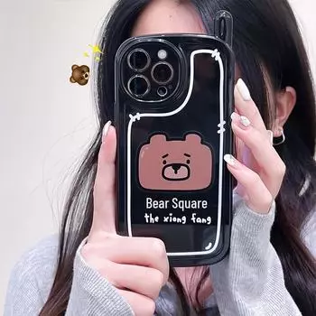 Силиконовый чехол Zhitai Cartoon Bear для iPhone 14 Pro/13/12 Pro/7/8 iPhone X/XS